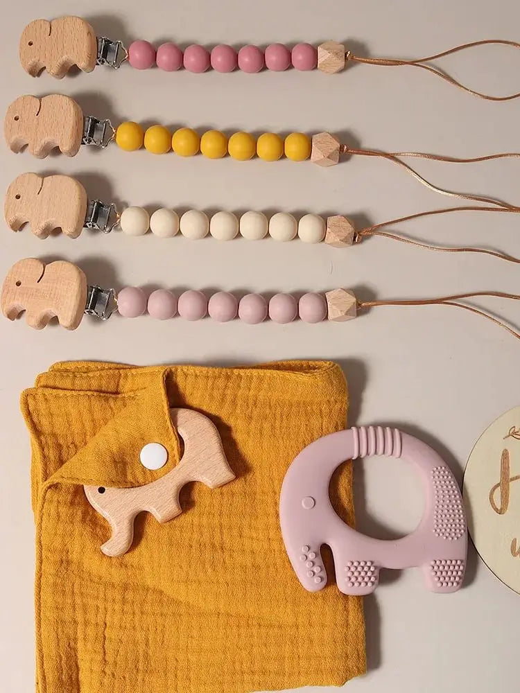 5 piece elephant teething gift set
